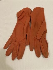 Vintage 1950  s-60  s Women Red Nylon Short Gloves