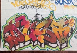 1987 Graffiti Sketches by Nova Dee OTB Chino 170 Zulu Kings