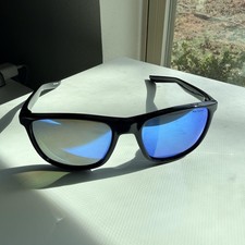 Nike Essential Endeavor P Sunglasses Mens Black Blue Mirrored Polarized Square