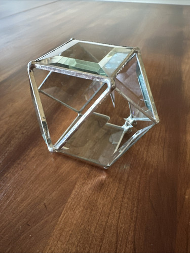 Handgefertigtes Dekagon Prisma mit abgeschrägtem Glas gelötetes Metall Sonnenfänger, Glaskunst - Bild 5 von 9