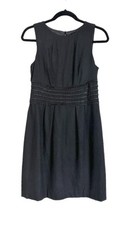 Banana Republic Wool Sheath Dress Womens 6P Black Lined Sleeveless Classic Party