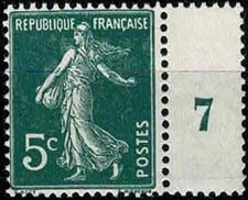 FRANCE 1907 Semeuse Fond plein sans sol YT n° 137  neuf ★ / MH (B)