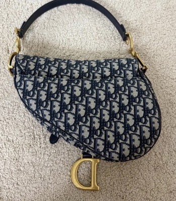 Dior Saddle Shoulder Bag Blue Jacquard | eBay