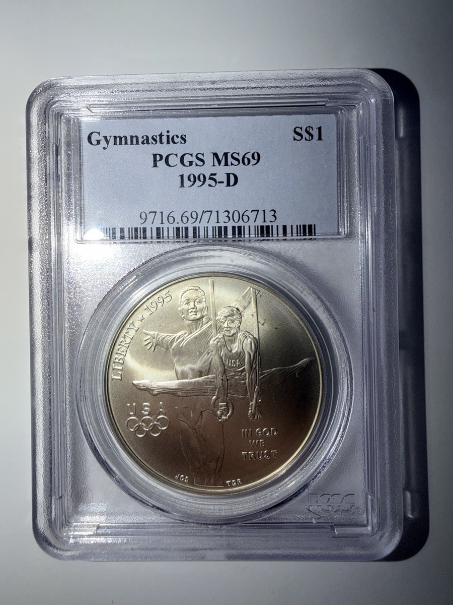 1995-D Gymnastics Commemorative Silver Dollar MS69 PCGS - Atlanta