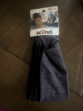 Scunci 2 piece fabric stretchy headbands new blue knotted black headband