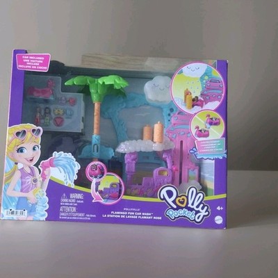 Polly Pocket Pollyville Flamingo Fun Car Wash Autowaschanlage Mattel Neu OVP
