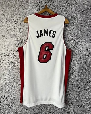 Adidas Miami Heat #6 LeBron James NBA Jersey White Size L | eBay