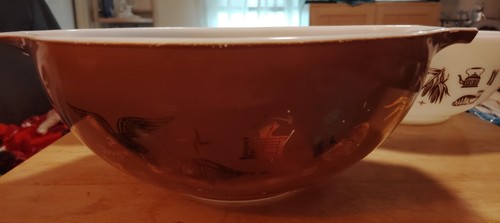 3 Vintage PYREX EARLY American Cinderella Nesting Mixing Bowls 442 443 444 - Picture 3 of 7