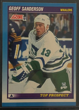 1991 SCORE #354 GEOFF SANDERSON ROOKIE CARD. rookie card picture