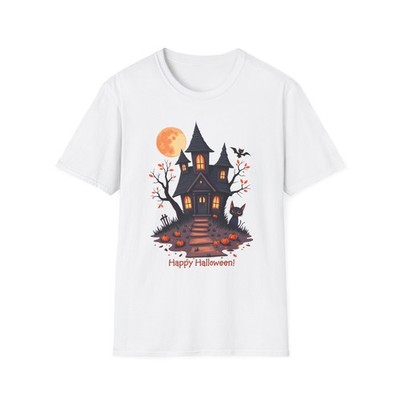 Spooky Haunted House & Black Cat Halloween Night