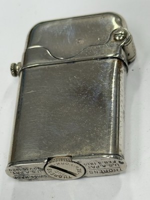 VINTAGE THORENS NICKEL SILVER SINGLE CLAW PUSH BUTTON LIGHTER SWITZERLAND  #491
