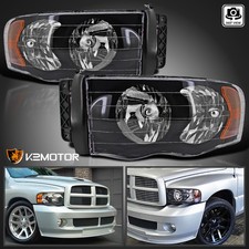 Black Fits 2002-2005 Dodge Ram 1500 2003-2005 Ram 2500 3500 Headlights Lamps