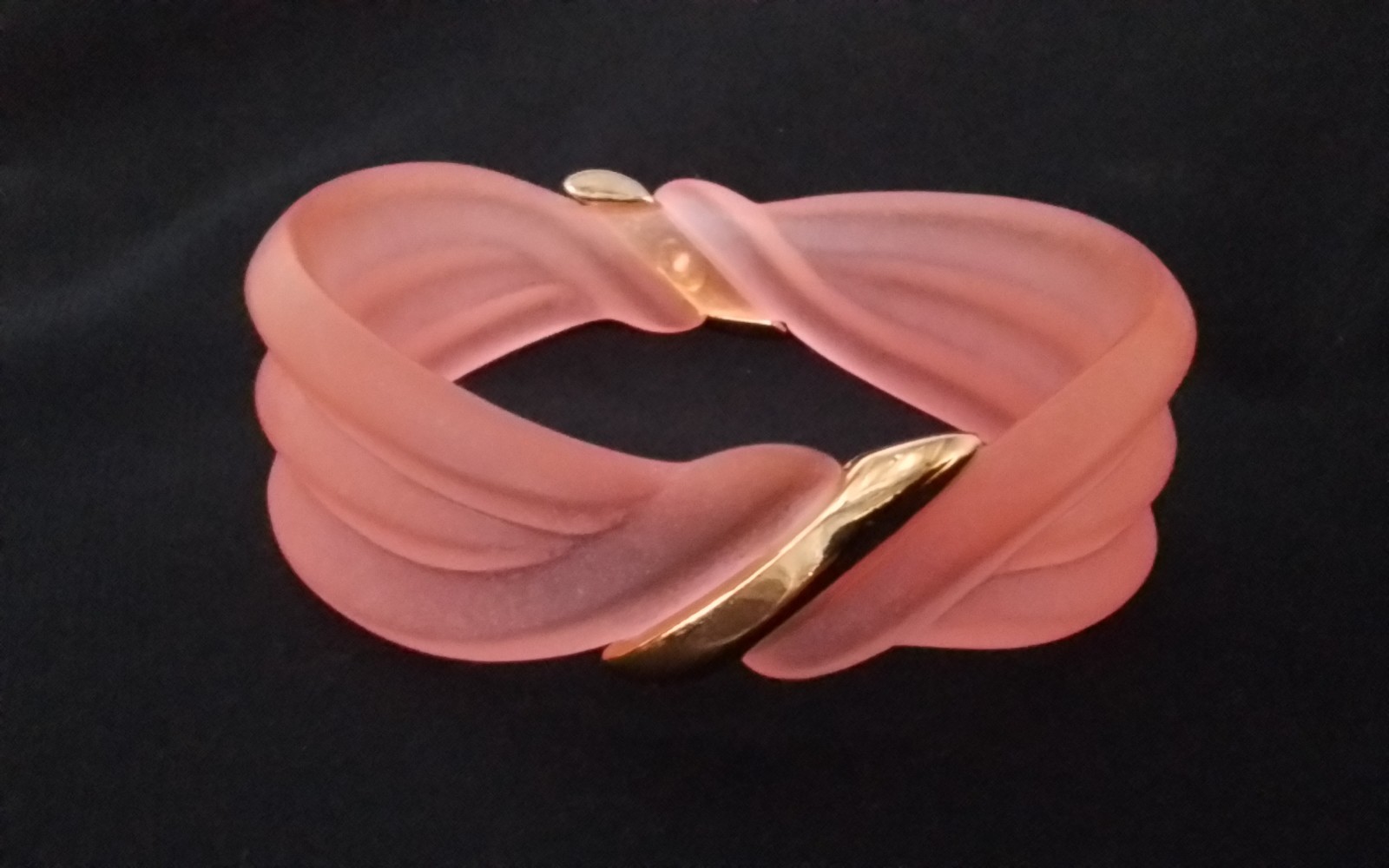PEACH TRANSLUCENT BANGLE CUFF BRACELET SET GOLDTO… - image 7