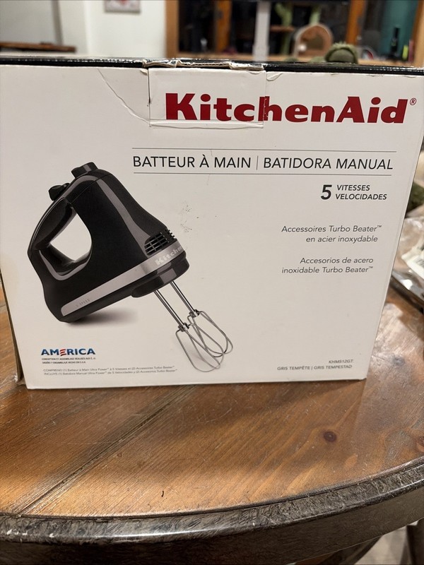 KitchenAid 5-Speed Stainless Steel Hand Mixer Turbo Beater Grey