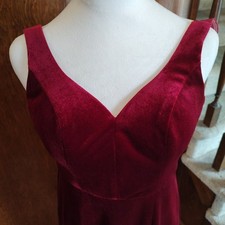 Azazie Dress Sz C Red Velvet Sleeveless Lace Prom Bridesmaid Christmas Valentine