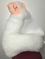 Alpaca/Llama plush stuffed toy.  Cuddly & washable. White & Fawn colors. 39in H