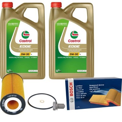 BOSCH Inspektionspaket 10 L Castrol EDGE 5W-30 LL für Audi A4 Avant S4 quattro