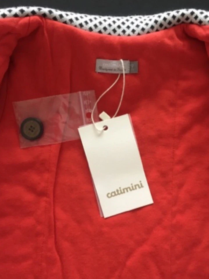 ABRIGO CATIMINI BOUTIQUE FRANCESA VINTAGE BEBÉ NIÑA 9 MESES OTOÑO NUEVO CON ETIQUETAS Foto 2 de 4