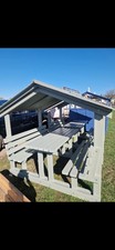 Garden Table And Bench Set With Canopy