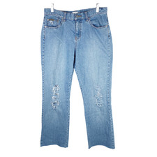 Vintage 90  s CK  Calvin Klein Distressed Mid Wash Jeans Size 10 Mom High Rise