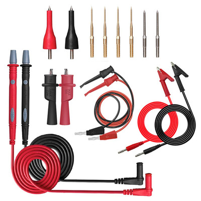Multimeter Test Leads Kit, 16 Pieces Testing Lead with Alligator Clips Stackable