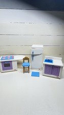 Vintage Little Tikes Refrigerator Sink Stove Stools My Size Barbie Dollhouse Set