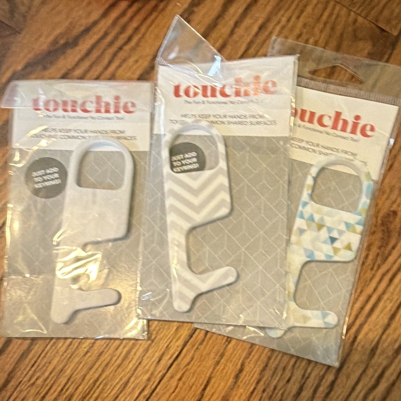 Touchie Contactless Door Opener Touchless Key Tool 3-Pack Portable Multicolor