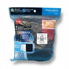 Hanes Mens M 32-34" Stretch Boxer Briefs 2-Pack Cotton Blend Soft  Breathable