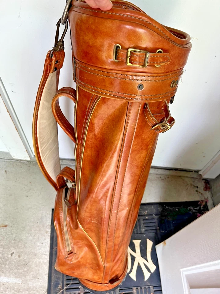 Bolsa de golf vintage de cuero Burton en hermoso color marrón claro (RECOGIDA LOCAL) Foto 3 de 4
