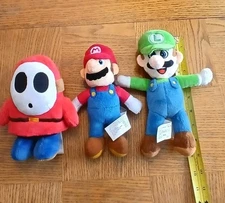 Nintendo Luigi Super Mario Shy Guy Plush Stuffed 3 ea one Lot