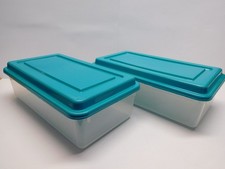 2 Vtg Sterilite 1652 Plastic Storage Boxes Co...