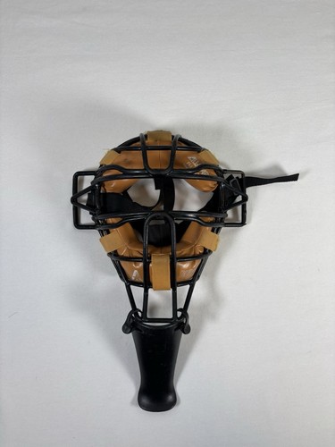 All-Star FM25LTX Traditional Catcher Umpire Face Mask Black Tan Leather Pads