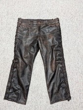 vintage MOTORCYCLE pants PATINA cowhide leath...