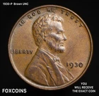 1930-P Lincoln Wheat Cent - BROWN UNC