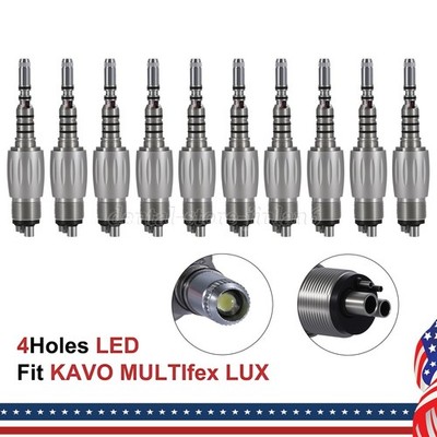 USA Dental LED Coupling 4 Hole Adapter Fiber Optic High Speed fits KV