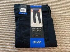 Banana Republic Men's Black Stretch Fabric Slim Fit 5-Pocket Pants - Size 36x30