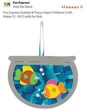 Fun Express Acetate & Tissue Paper Fishbowl Craft - Makes 12 - DIY Crafts for...