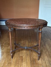 Ancien Guéridon ovale console  Louis XVI  desserte 