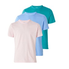 Image of Calvin Klein 3 Pack Cotton Stretch T-Shirts Buff Pink/Bayou/Glacier