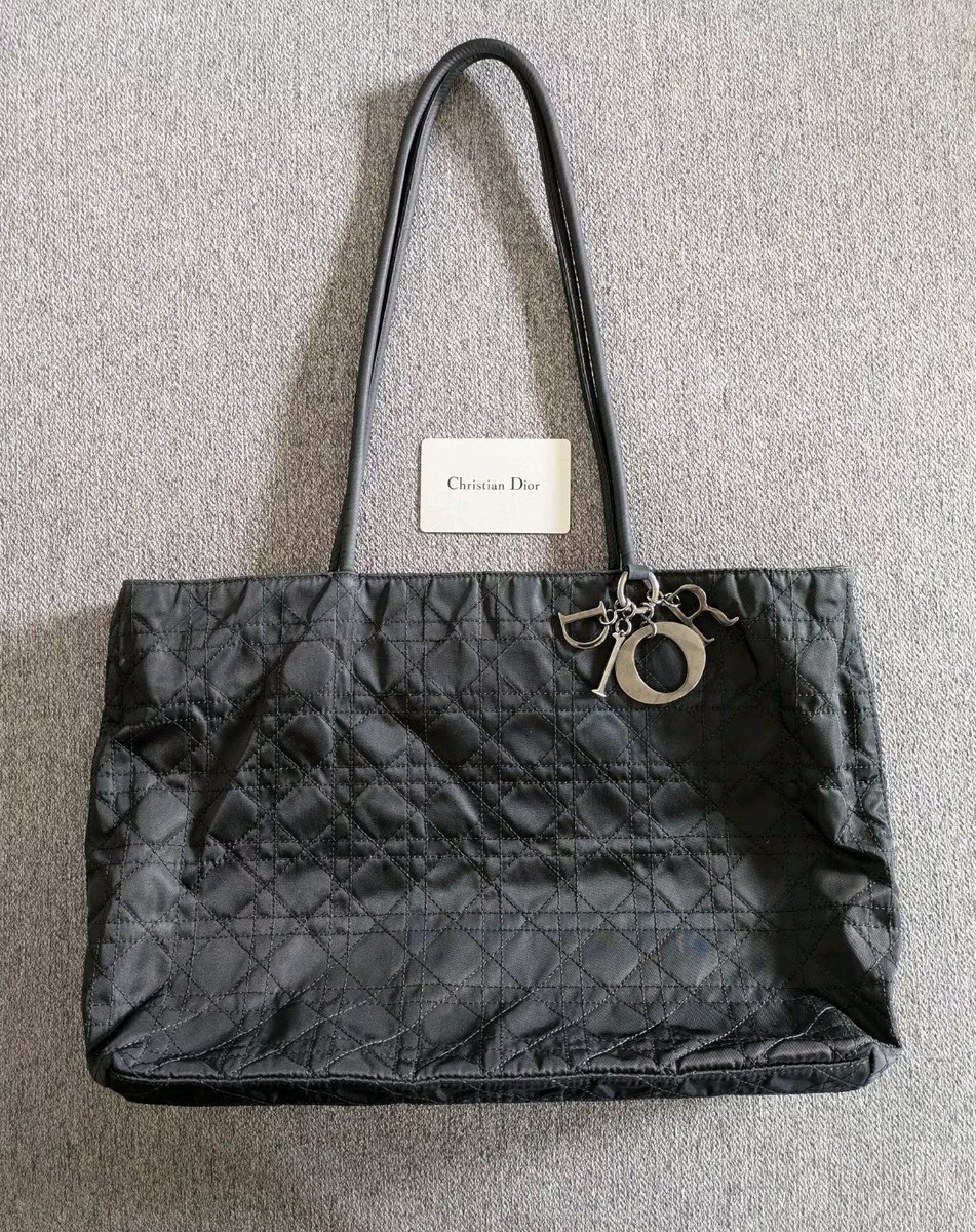 バッグ Christian Dior CANNAGE SHOULDER TOTE BAG Dior Christian Canage Tote Shoulder Bag Punching Design Logo