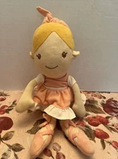 MY NATURAL GOOD EARTH COTTON RAG DOLL BALLERINA 100% BABY SAFE PLUSH TOY
