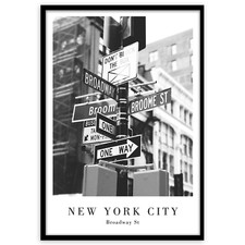 Gerahmtes Bild Broadway Street I Schwarzweiss Manhattan New York I 50 x 70 cm