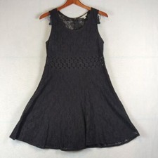 Charming Charlie Black Lacy Cocktail Tank Midi Dress L