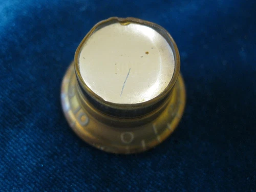 One 60's 70's Gibson GOLD Reflector Cap Guitar BLANK Knob Surface cracks #1