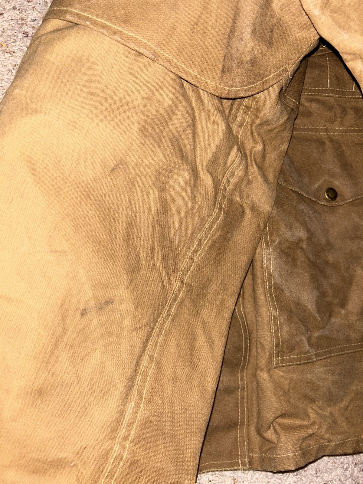 Vintage 1980s Filson Garment Hunting Shooting Wax Jacket Wool Vest 2pc