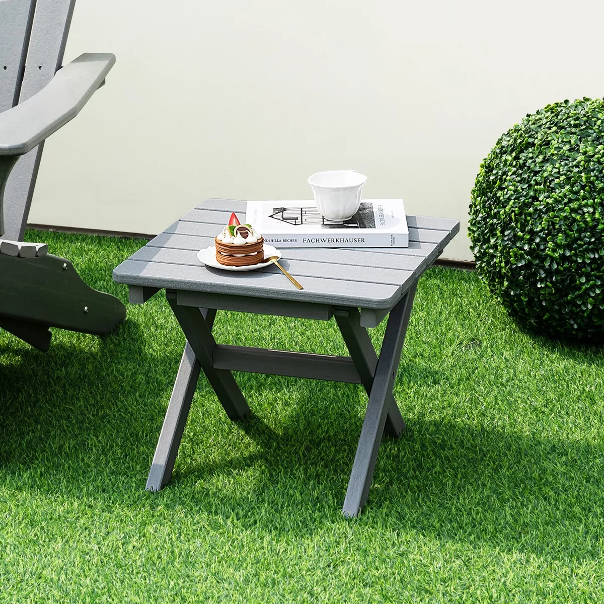 Outdoor table with folding sides deals