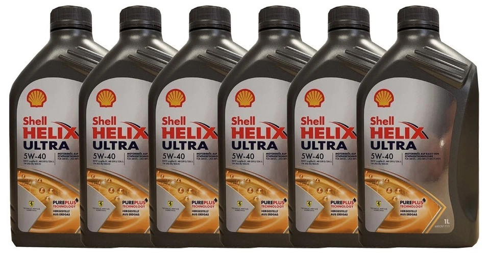 Shell Helix Ultra 5W-40 6x1 Liter Motoröl Porsche A40 BMW LL01 MB 229.5