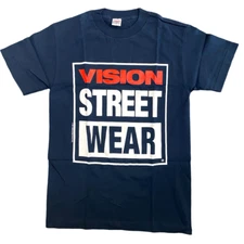 ORIGINAL RARE VINTAGE 80s VISION STREET WEAR T SHIRT MENS SMALL VSW NOS SKATE