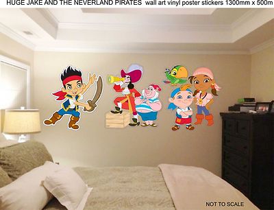 JAKE AND THE NEVERLAND PIRATES 130cm x 50cm Vinyl Wandbild einfache Anwendung
