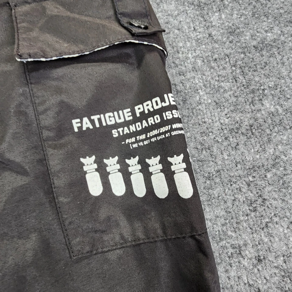 手榴弹疲劳项目雪裤小号黑色货物口袋滑雪板滑雪 — 第 3/4 张图片